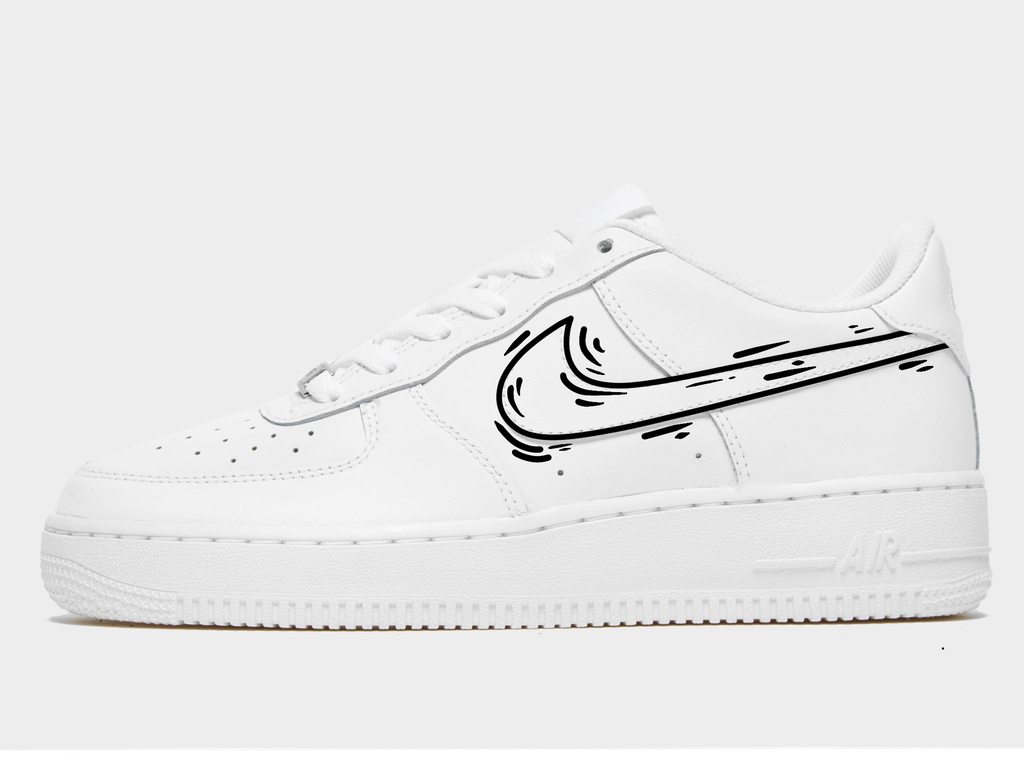 AF1 Cartoon effect - 2 swooshes (plusieurs couleurs disponibles)